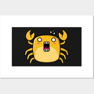 Cute kawaii Crab angry Posters and Art